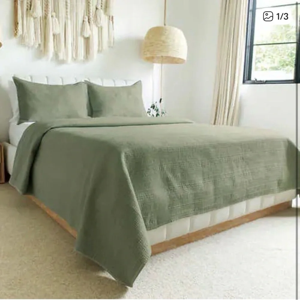 OLIVE GREEN Jennifer Adams — 3-Piece Quilt Set - Picture 1 of 7